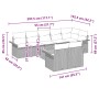 vidaXL Garten-Sofa-Set, 9-teilig, Schwarz, Poly Rattan, mit Maßen. Ideal für Terrasse und Garten.