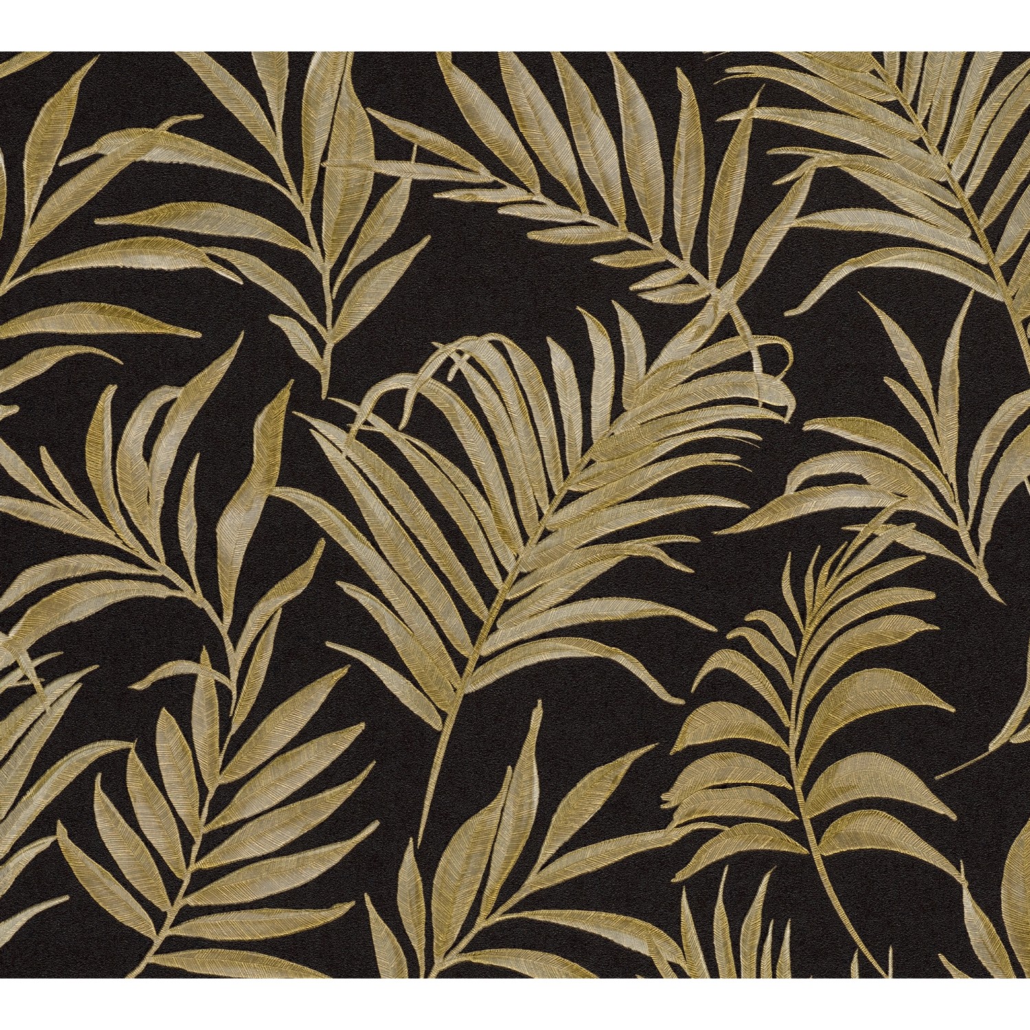 AS Creation Vliestapete Palmen 10,05 m x 0,53 m Schwarz-Gold FSC® günstig online kaufen