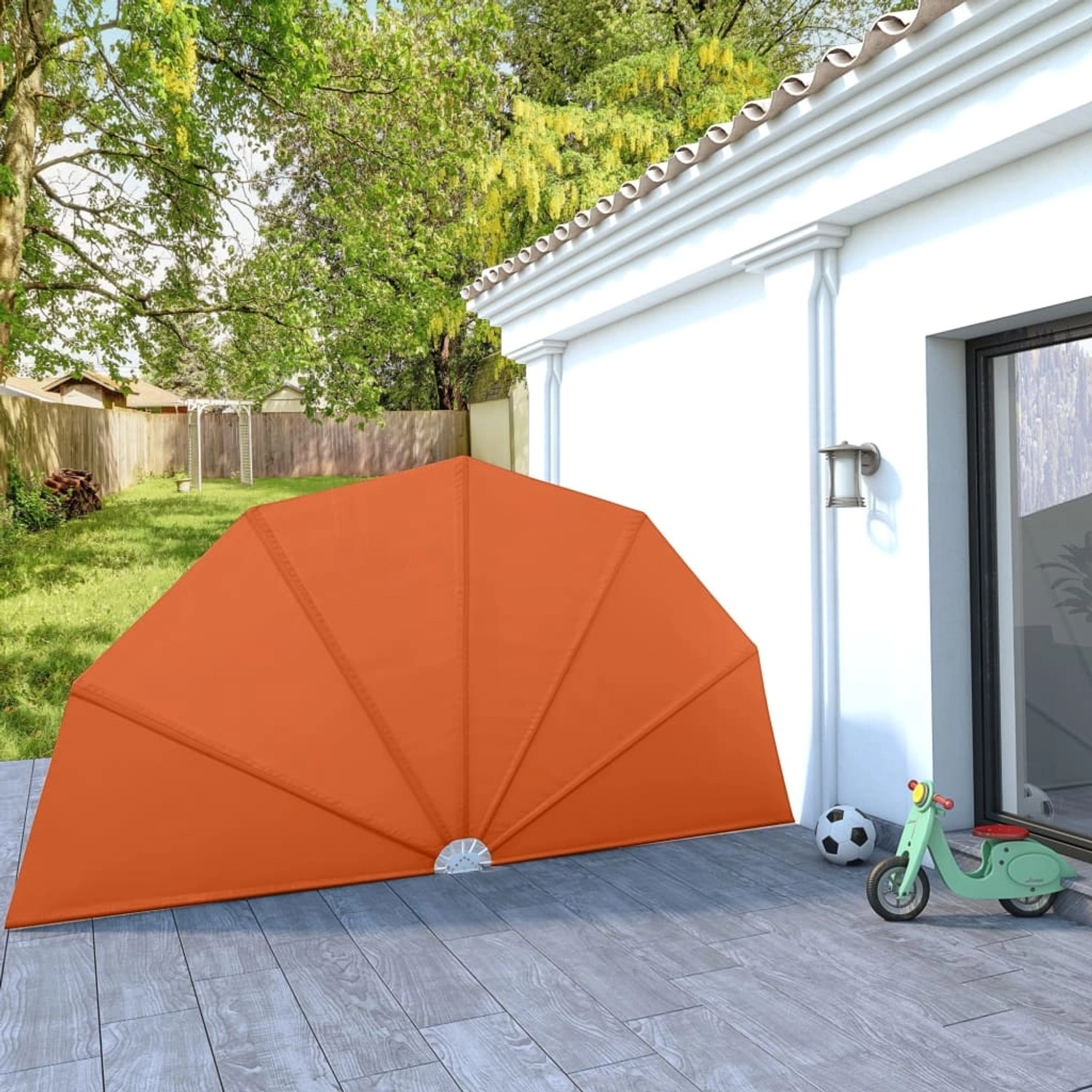 furnicato Faltbarer Terrassen-Seitenfächer Terracotta-Rot 200 cm günstig online kaufen