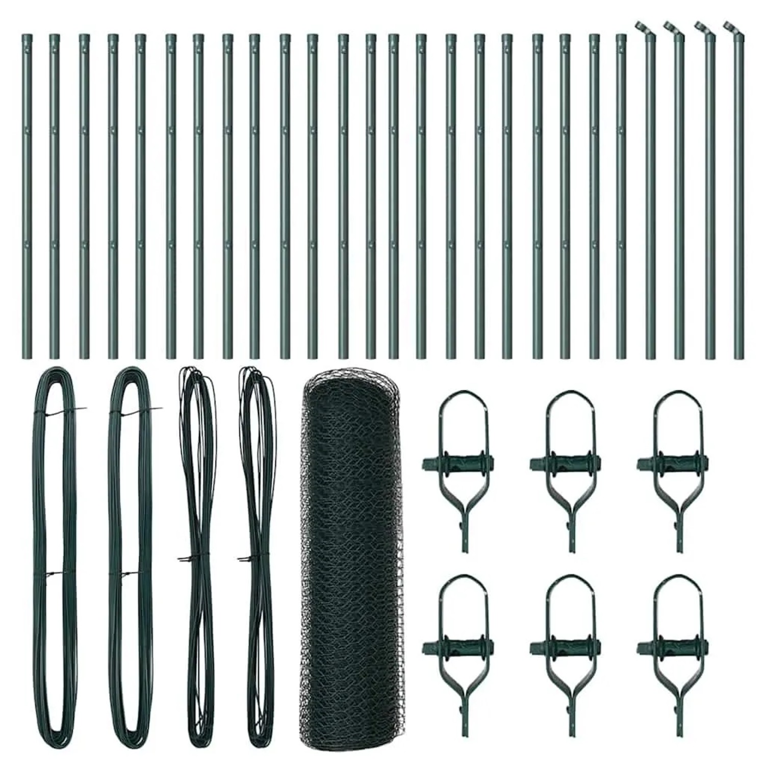 vidaXL Zaunpfosten Grün 50 x 0,5 m 13 mm Masche Stahl und PVC 3352696 günstig online kaufen