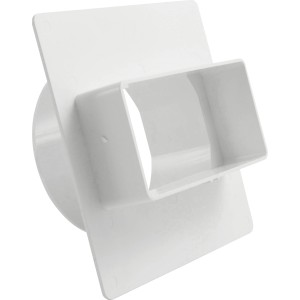 Marley Adapter rund auf eckig, System 100, weiß, für Flachkanal- & Rundrohrsysteme.