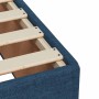 Detailansicht blaues Boxspringbett 80x200 cm mit Lattenrost.