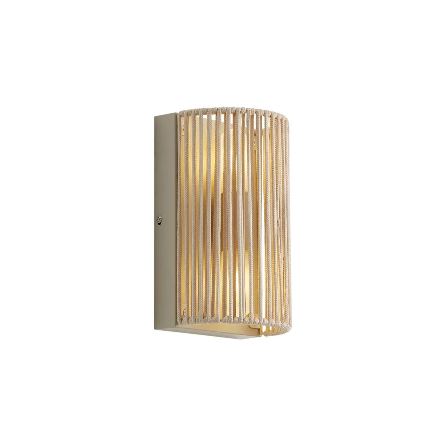 QAZQA Japandi Wandleuchte Beige mit Seil IP44 Jayla