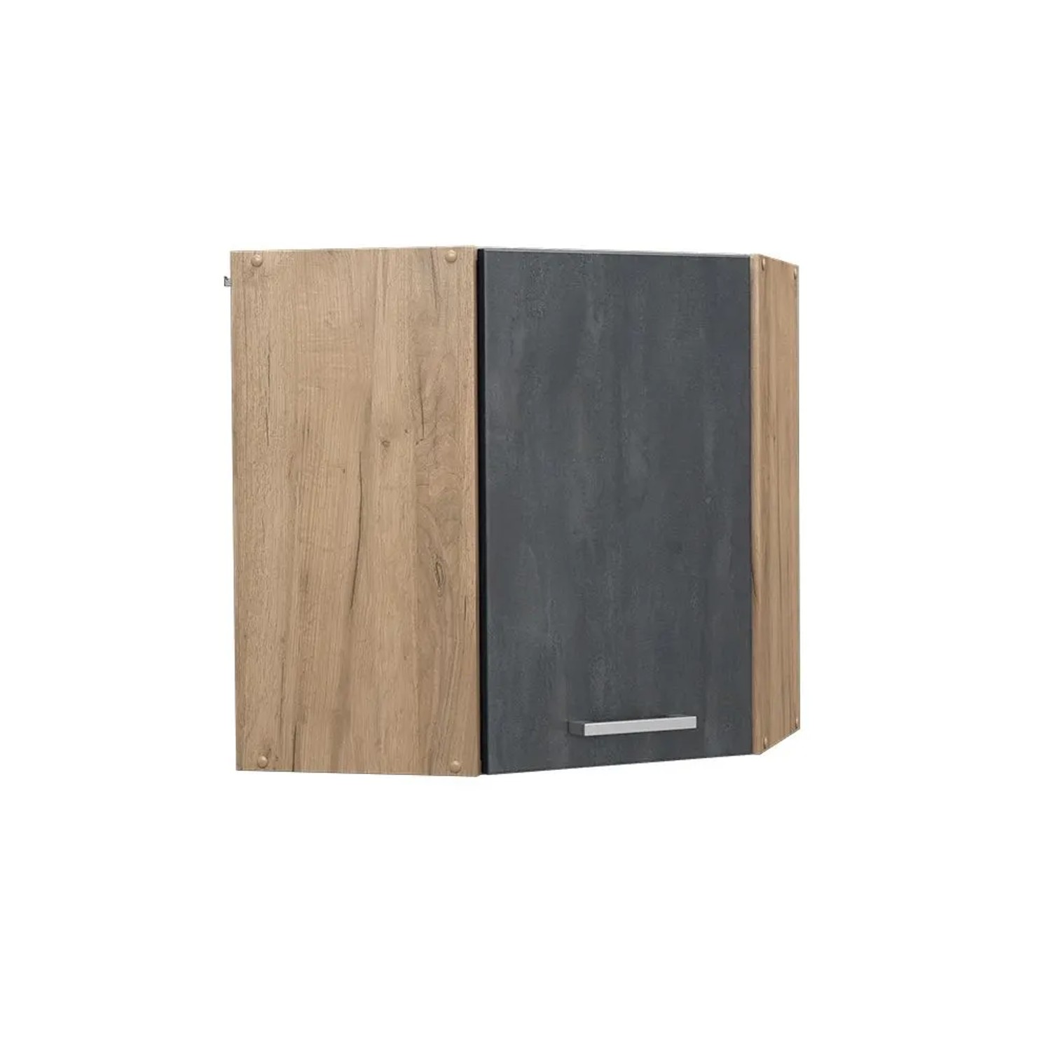 Vicco Eckhängeschrank R-Line Küchen-Eckschrank Schwarz Beton Goldkraft Eiche 57 cm