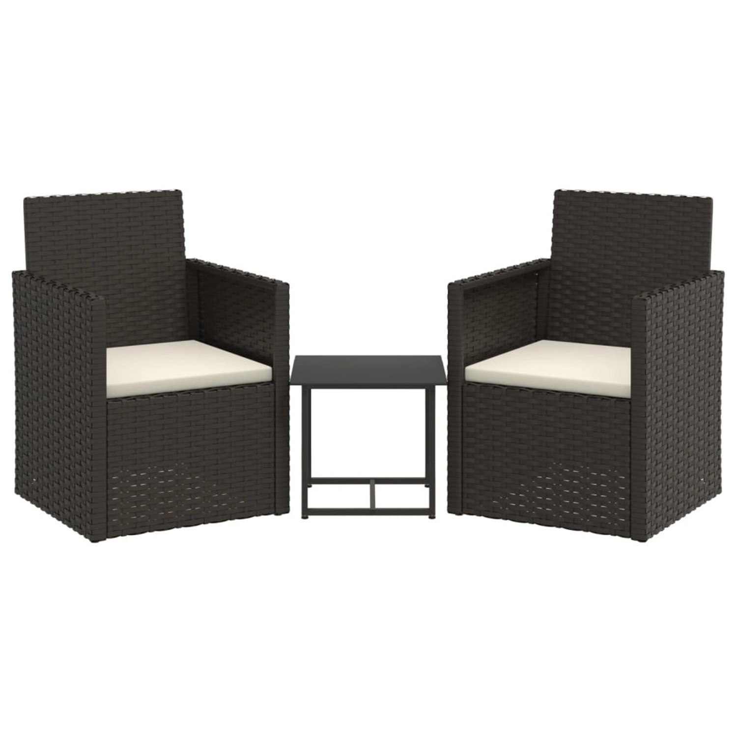 Vidaxl 3-tlg. Garten-sofagarnitur Mit Kissen Schwarz Poly Rattan günstig online kaufen