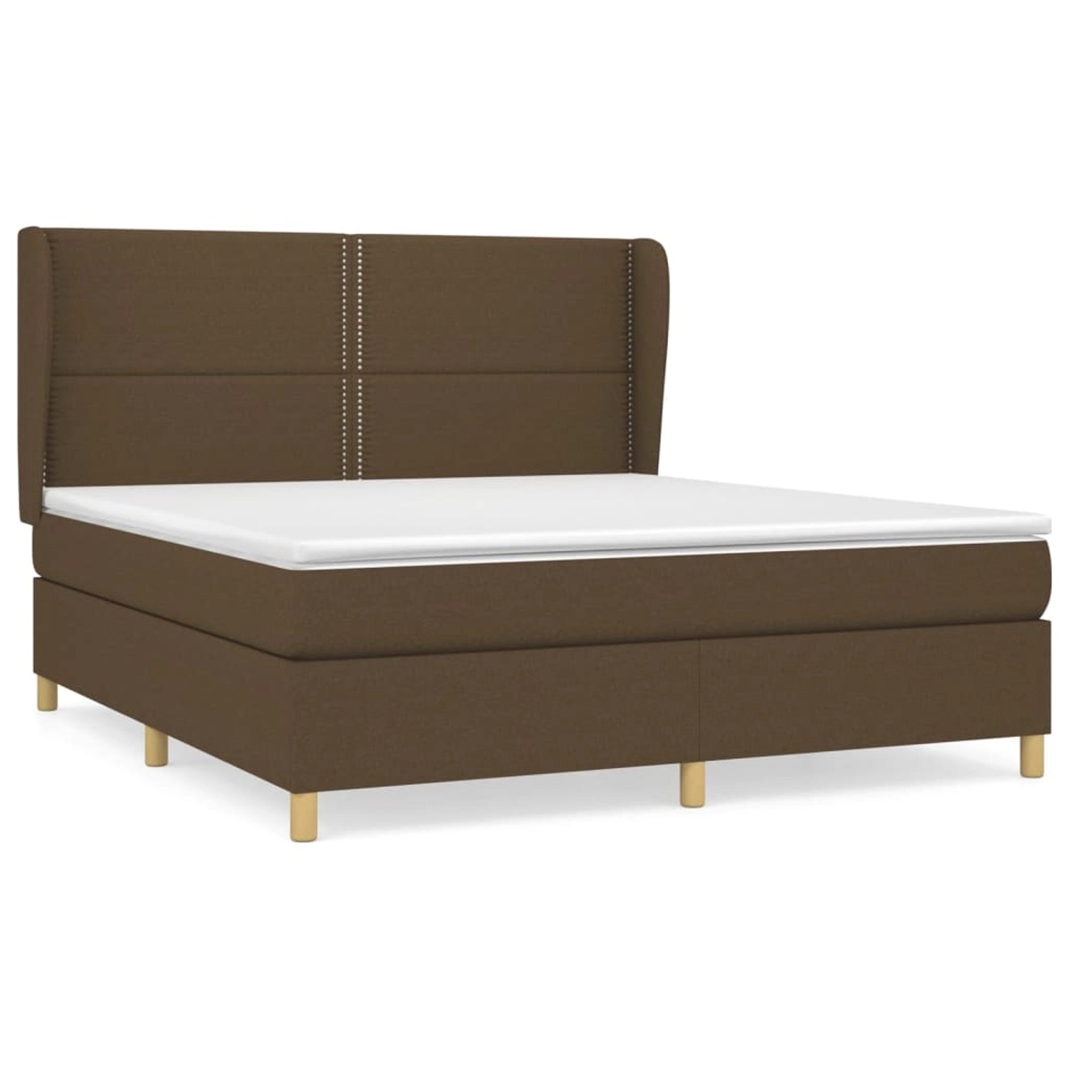 vidaXL Boxspringbett mit Matratze Dunkelbraun 180x200 cm Stoff 3128464 günstig online kaufen