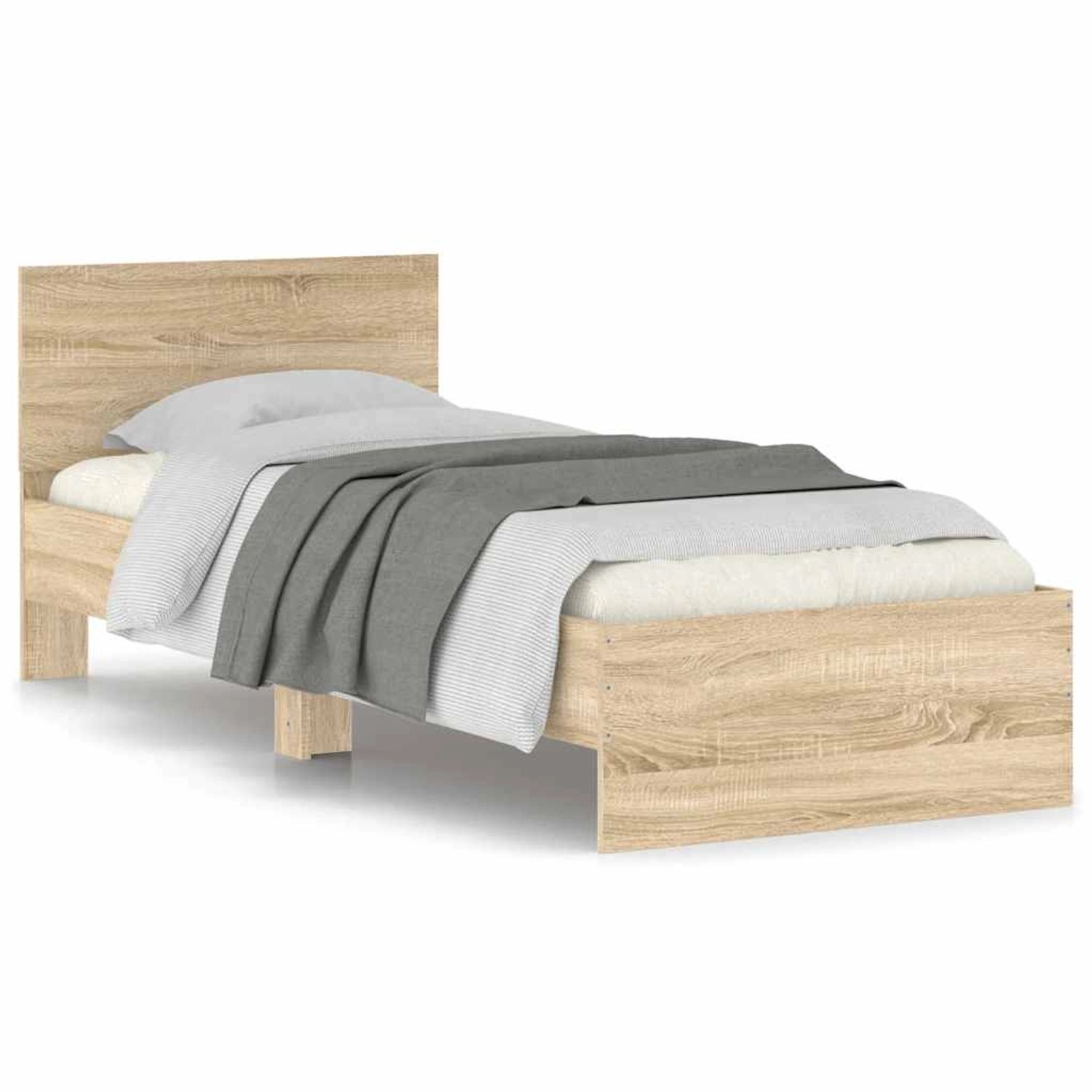 vidaXL Bettgestell ohne Matratze mit Kopfteil Sonoma-Eiche 90x200 cm 838626 günstig online kaufen