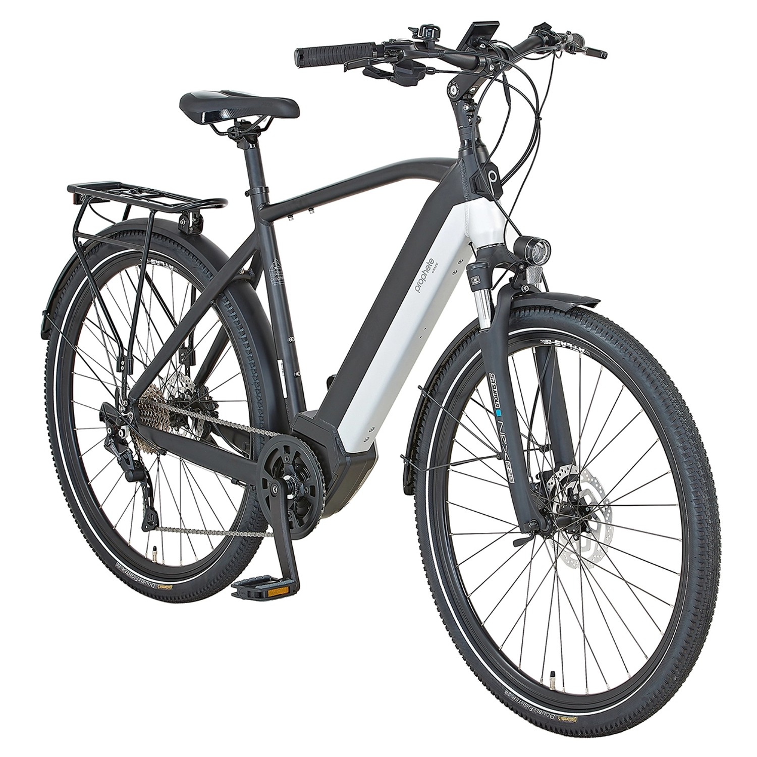 Prophete Trekking E-Bike Entdecker 5.0 Herren 36 V Schwarz-Silber Matt 28 Zoll