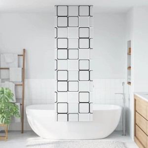 vidaXL Duschrollo 80x240 cm mit Quadratmuster im Badezimmer.