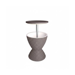 Relaxdays Beistelltisch Polypropylen Aluminium Beige Höhenverstellbar mit Kühlfunktion 30 L 57 cm x 48,5 cm