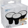 LED-Spots GU10, 3er-Set, warmweiß, schwarz, in Verpackung.