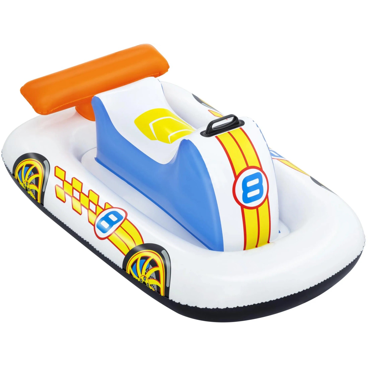 Bestway Poolschwimmer Rennauto, aufblasbares Schwimmtier im bunten Sportwagen-Design.