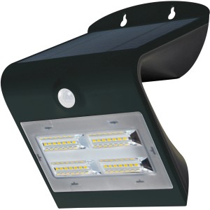 Schwarze Butterfly Solar-Wandleuchte mit Bewegungsmelder und 400 lm für den Außenbereich.