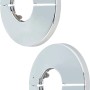 2er-Set LUX Klapprosetten, verchromt, Ø 22 mm, für Heizungsrohre und WC-Anschlüsse.