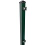 Moosgrüner Zaunpfosten (120 cm) für Doppelstabmatten mit Klemmplättchen.