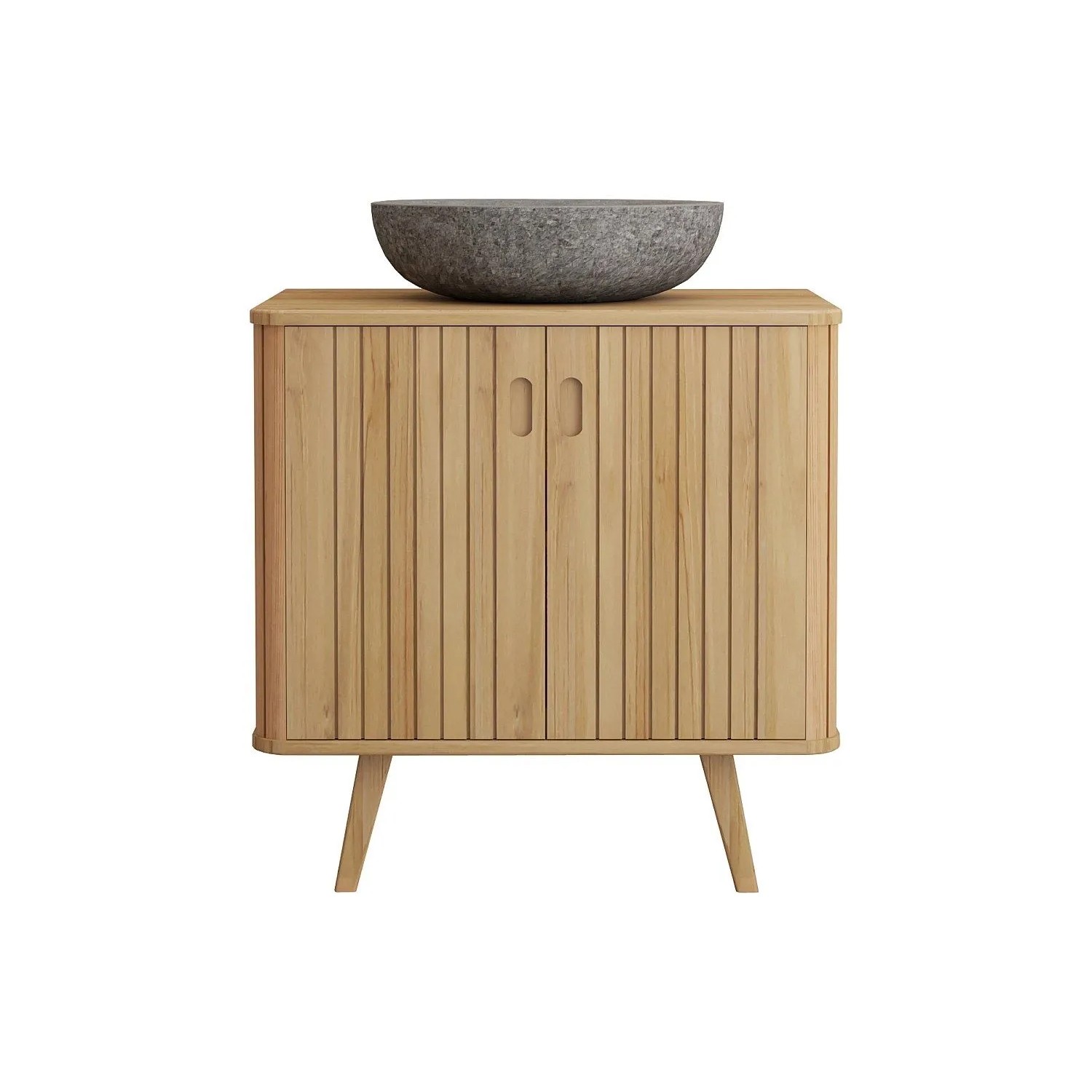 Vente-unique Einzelwaschtisch Wamena Naturfarben Hell 80 cm