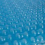 Detailansicht der blauen Evolution Solarplane 400µm GeoBubble für achteckige Holzpools.