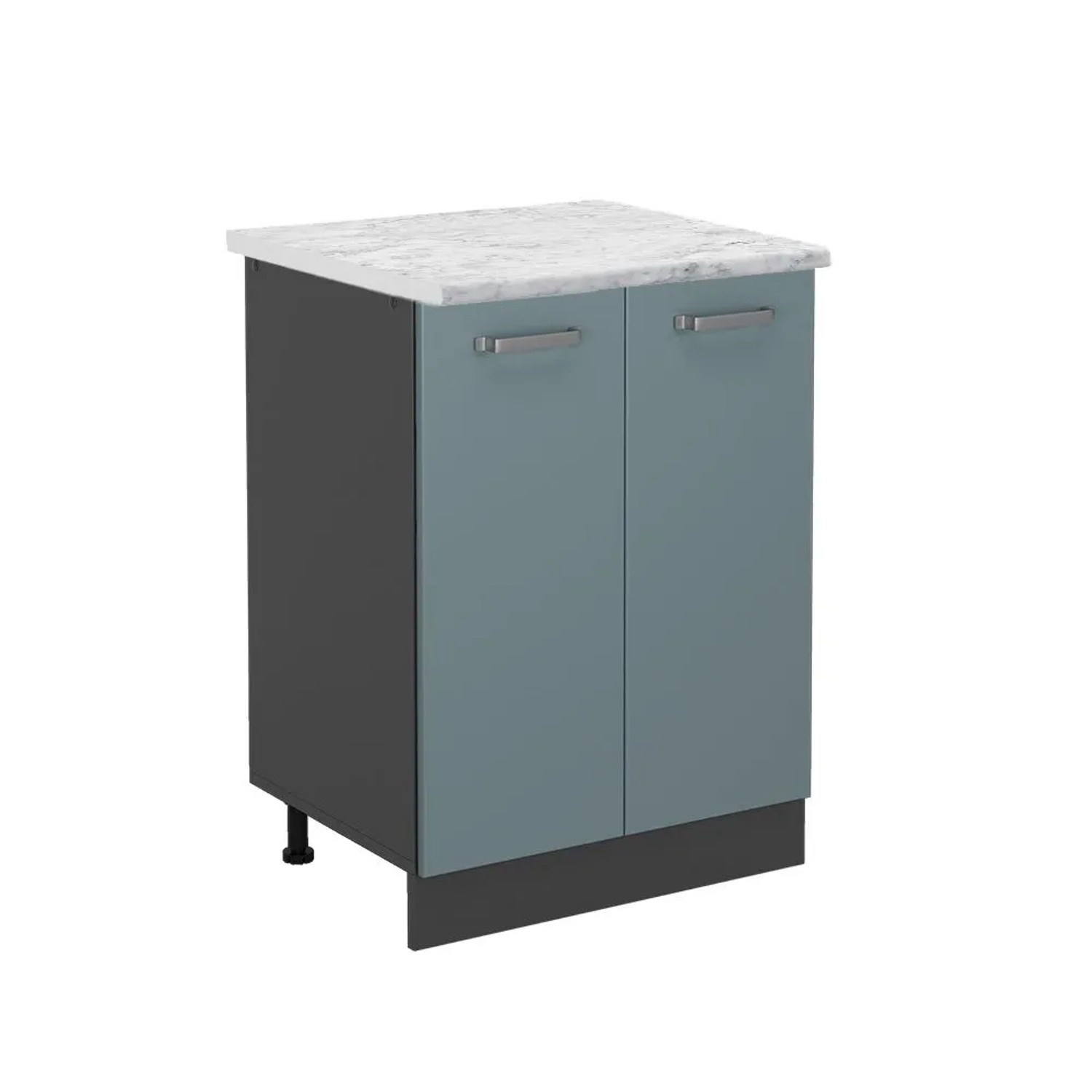 Vicco Küchenunterschrank R-Line Küchenkommode Blau-Grau Anthrazit 60 cm AP Marmor