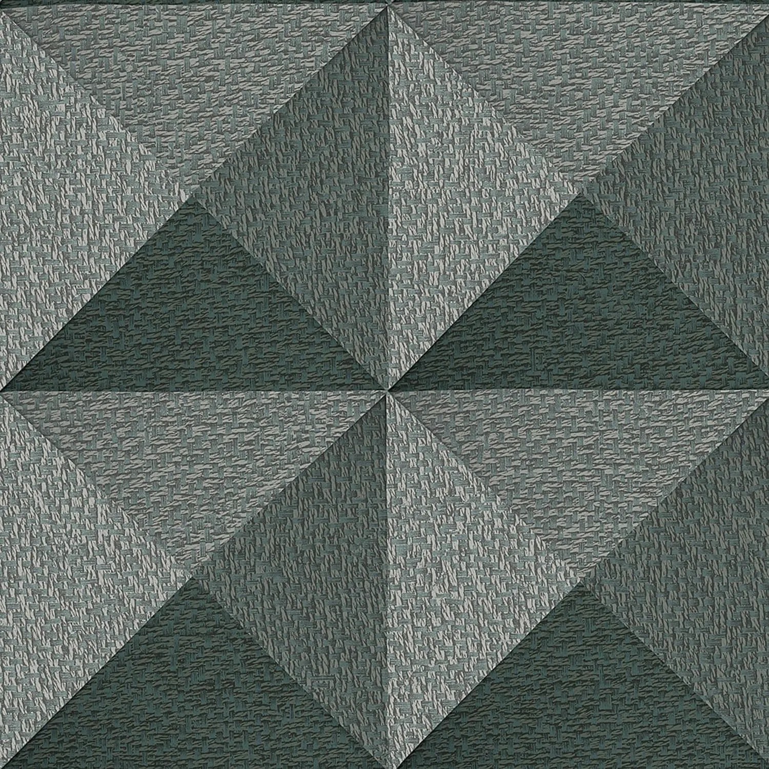 PROFHOME Sa524105-Di Luxus Tapete Geometrisch Glänzend Petrol Platin 0,53 m x 10,05 m  5,33 m2