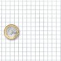 Feinmaschiger, verzinkter KARAT Drahtgitter Volierendraht mit 6,3 mm Maschenweite, mit Euro-Münze als Größenvergleich.