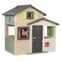 Smoby Life Spielhaus Evo Friends mit Steinoptik, Fensterläden und Briefkasten. Ideal für Kinder zum Spielen im Garten.
