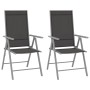 vidaXL Bistro-Set, 3-teilig, silbern: Gartenmöbel mit Aluminiumrahmen und Textilene-Bespannung.