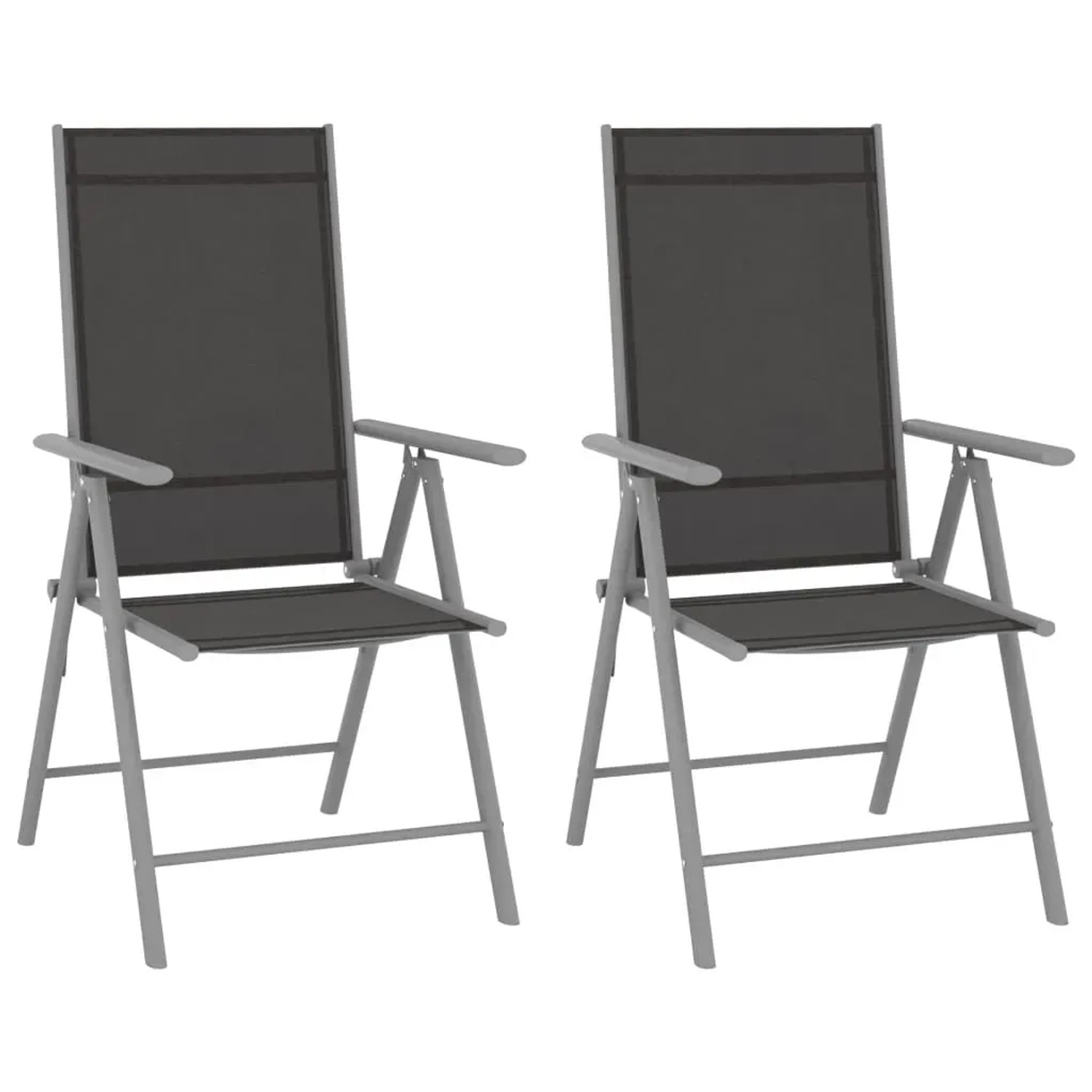 vidaXL Bistro-Set, 3-teilig, silbern: Gartenmöbel mit Aluminiumrahmen und Textilene-Bespannung.