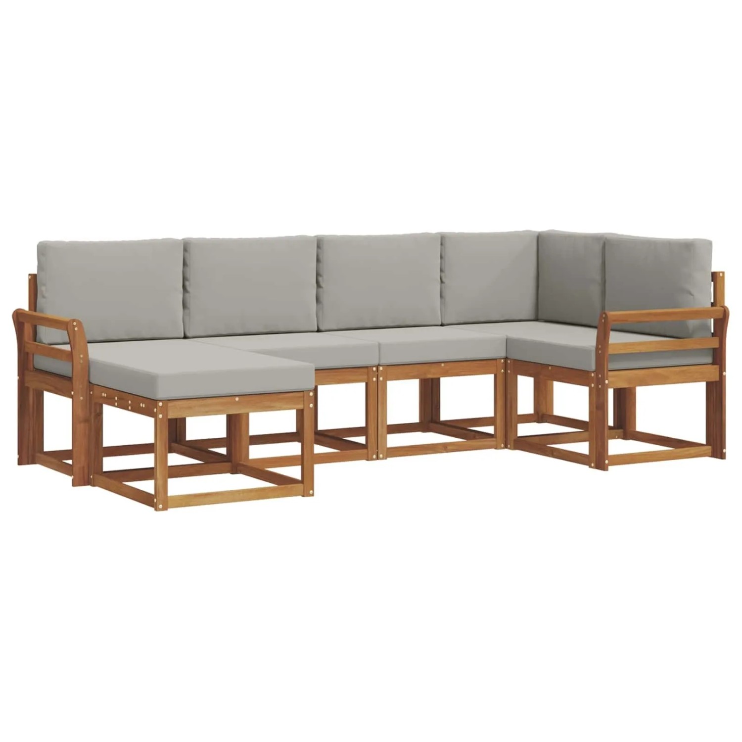 Thumbnail - vidaXL Outdoor-Sofagarnitur mit Kissen 6 Stk Natur und Hellgrau 3366639