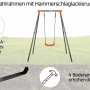 Kettler Einzelschaukel Single Grau/Orange mit stabilem A-Stahlrahmen, Hammerschlaglackierung und Bodenankern.