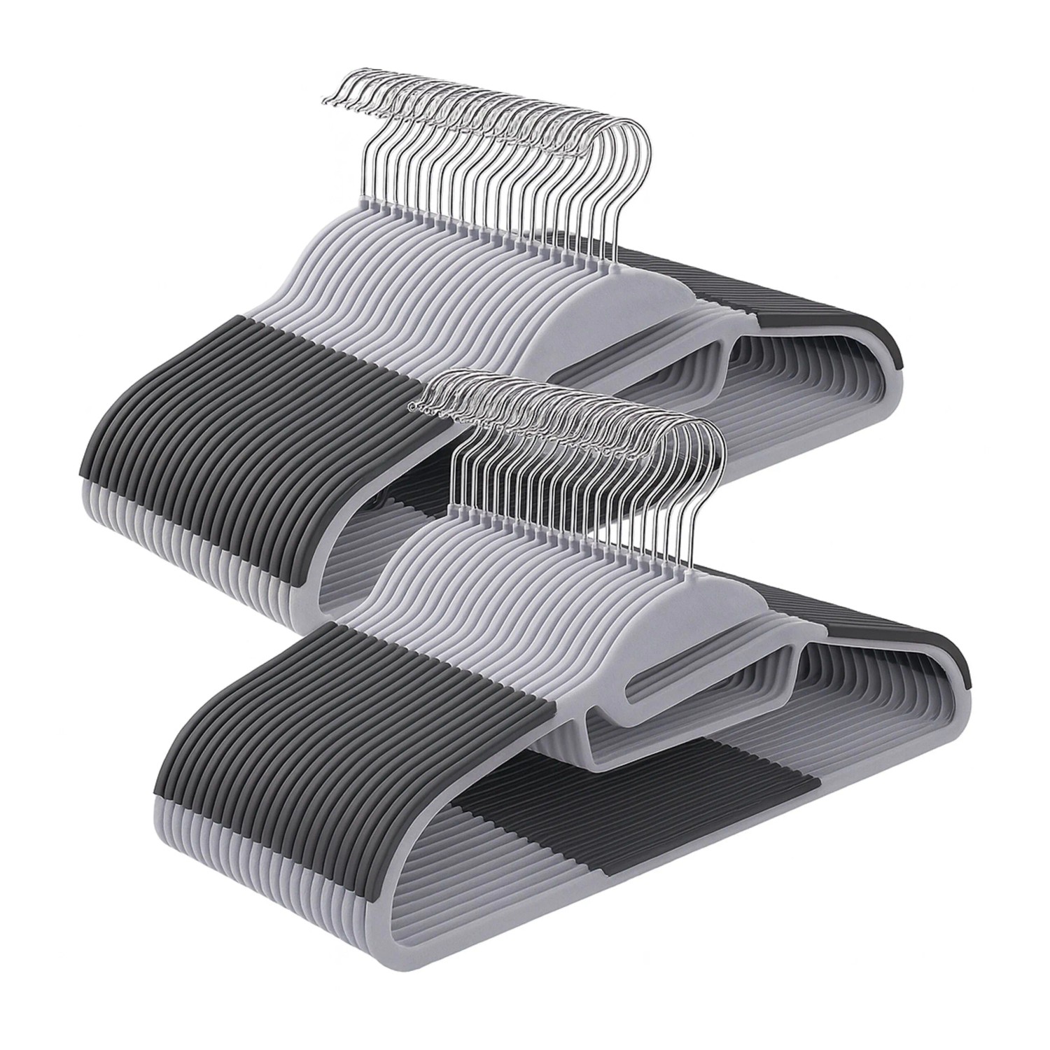 Relaxdays Kleiderbügel Kunststoff Grau Rutschfest 50er-Pack 22,5 cm x 41,5 cm x 0,5 cm