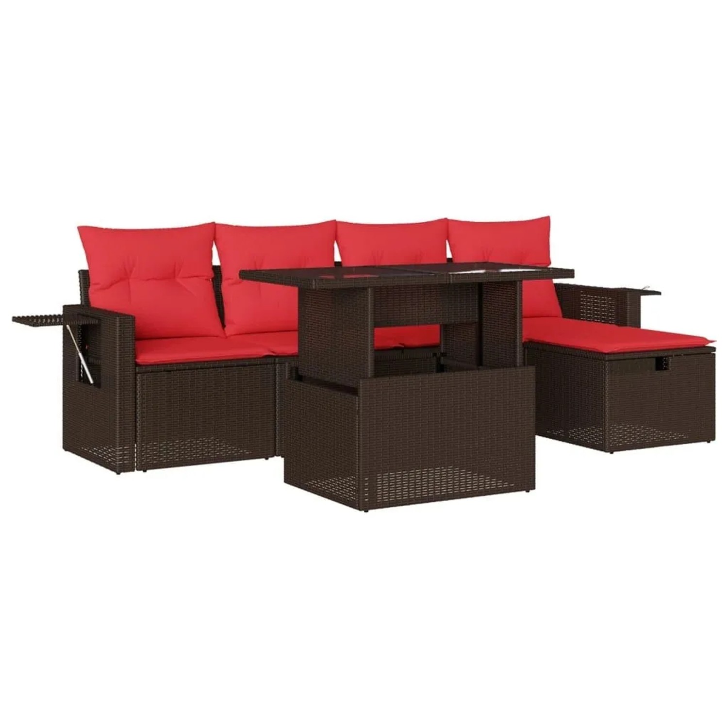 vidaXL 6-Tlg Gartensofa-Set mit Kissen Braun Polyrattan 3274974 günstig online kaufen