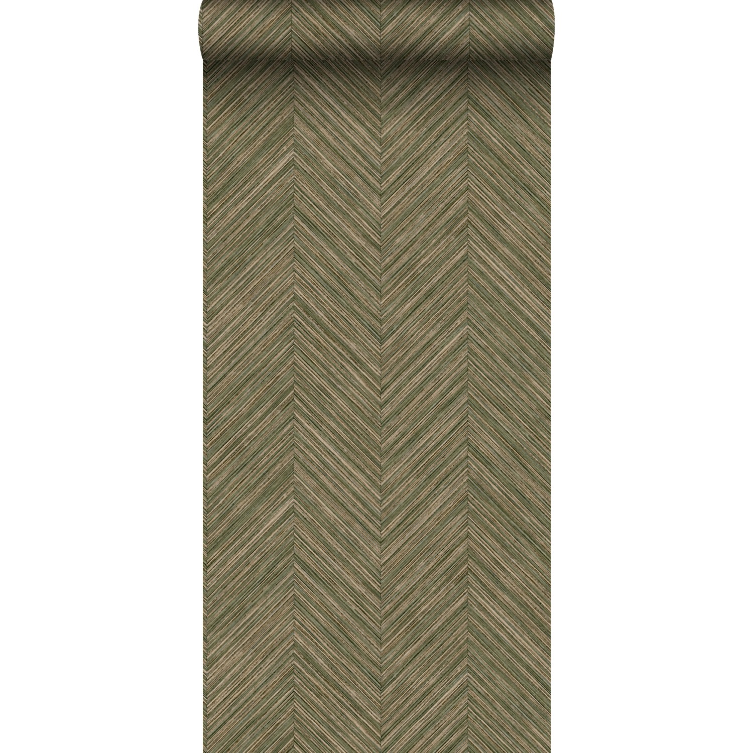 Sanders & Sanders Tapete Fischgrätmuster Olivgrün 53 cm x 10 m günstig online kaufen