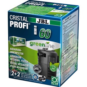 Verpackung JBL CristalProfi i60 greenline Aquarium Innenfilter für 40-80L Aquarien.