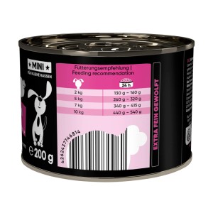Lucky Jim Hunde-Nassfutter Mini Mono Lamm 200g Dose für kleine Hunderassen.