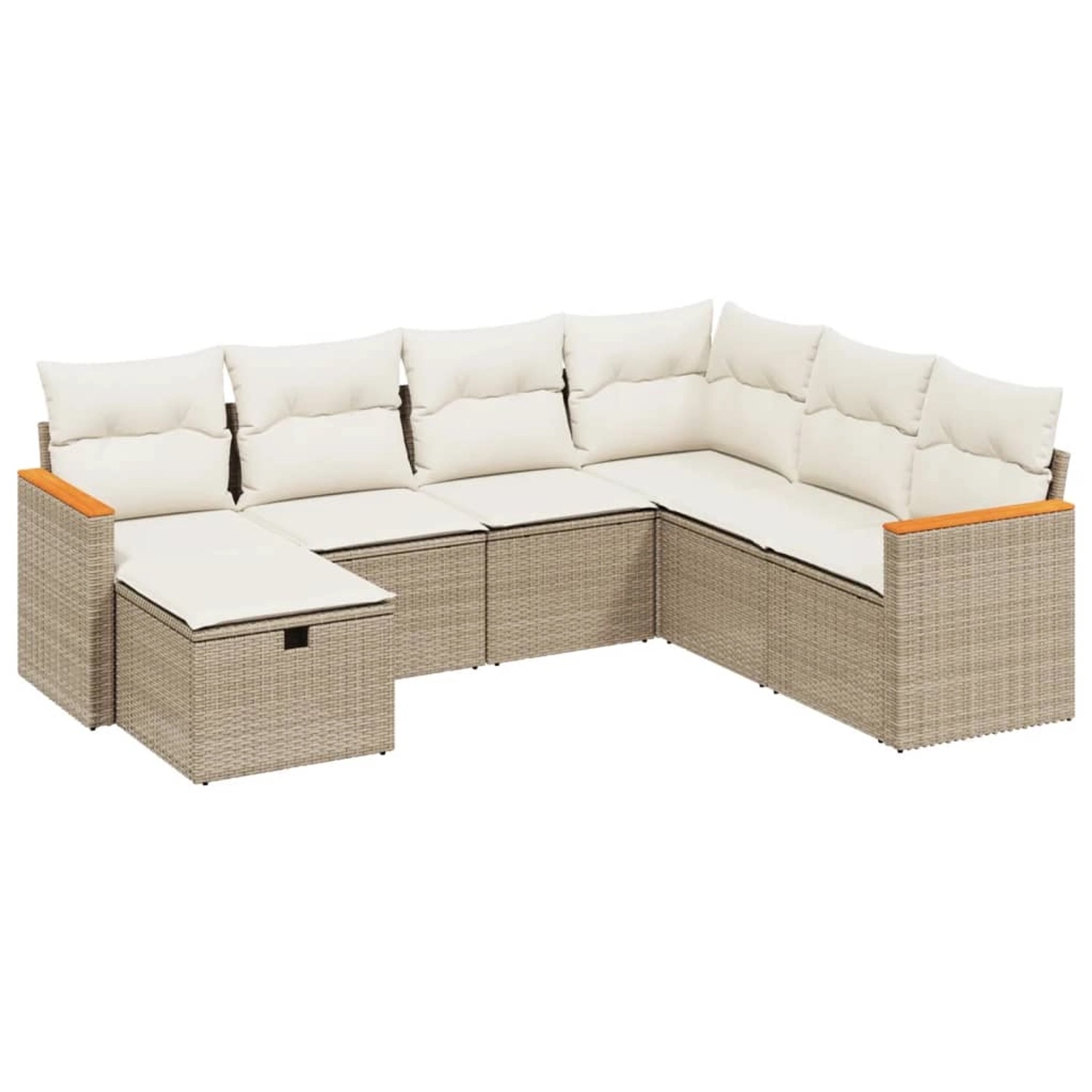 vidaXL 7-tlg Garten-Sofagarnitur mit Kissen Beige Poly Rattan Modell 252 günstig online kaufen