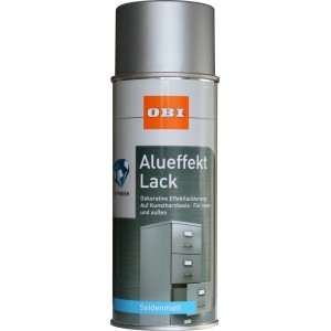 OBI Alueffekt Lack Spray, seidenmatt, 400ml Dose. Spezial-Spray für dekorative Alu-Effekte.