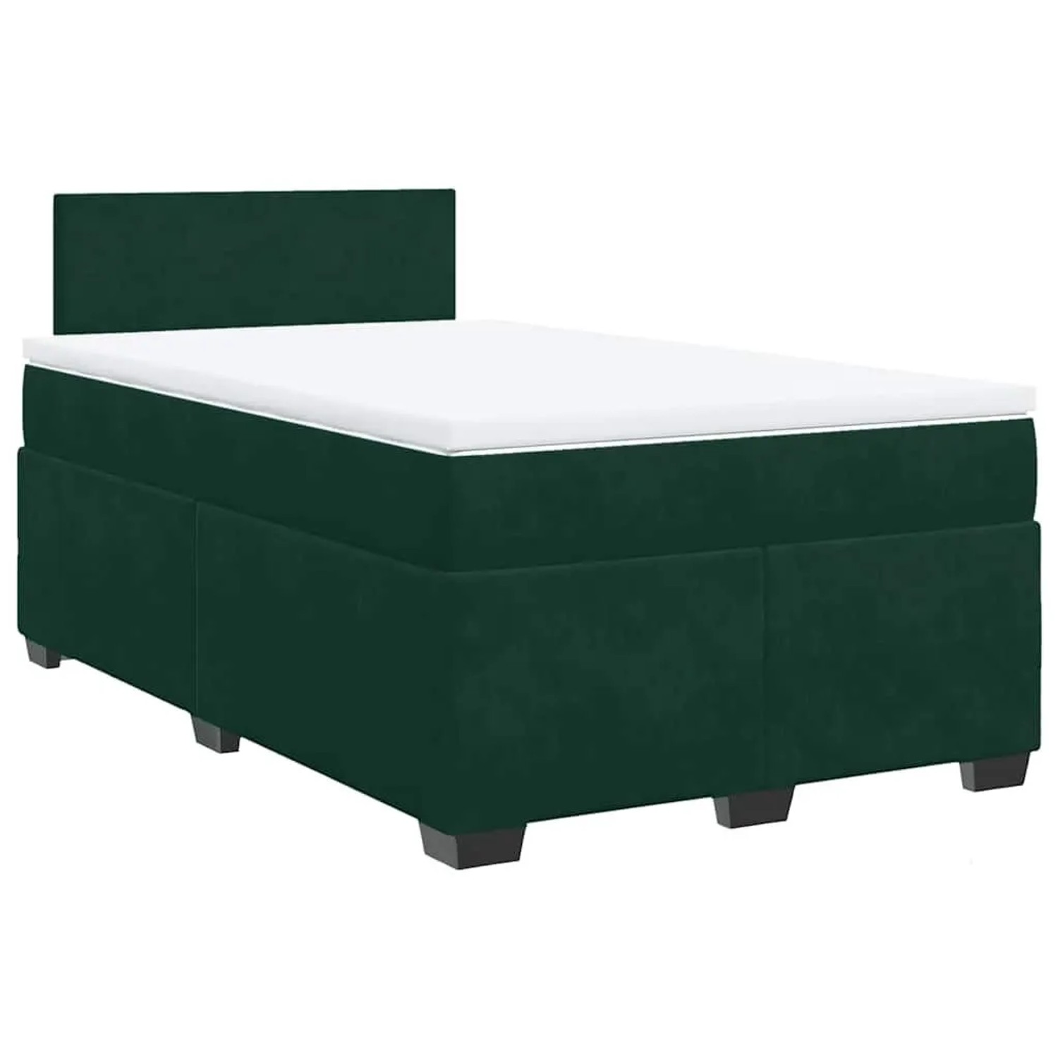vidaXL Boxspringbett mit Matratze Dunkelgrün 120x190 cm Samt 3286255 günstig online kaufen
