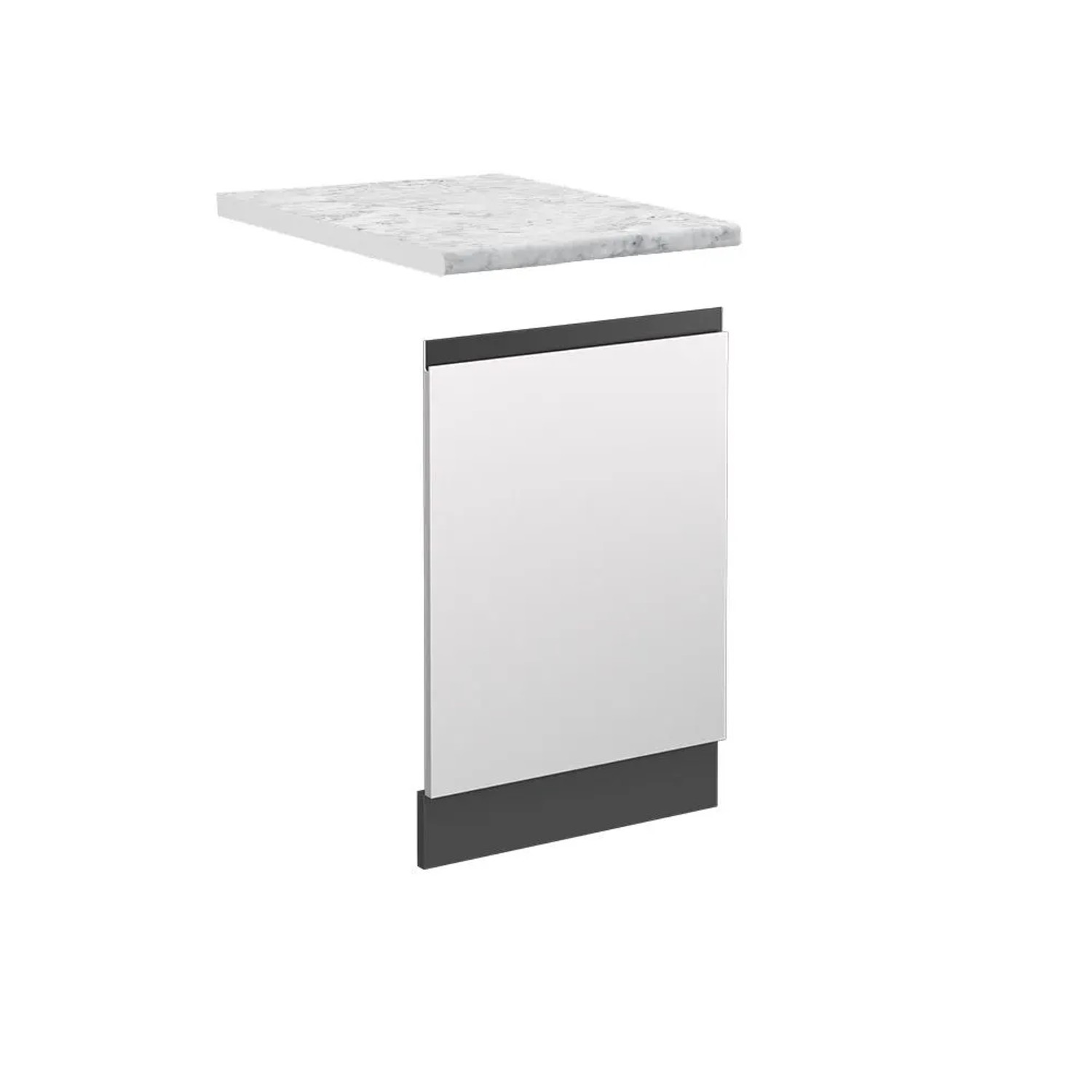 Vicco Frontblende R-Line Geschirrspüler Fronttür Weiß Anthrazit J-Shape AP Marmor