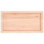 Unbehandelte, helle Massivholz Waschtischplatte (80x40 cm) von vidaXL mit Naturkante.