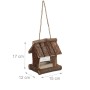 Relaxdays Vogelfutterhaus Holz Metall Natur Zum Aufhängen 17 cm x 15 cm x 12 cm 420 g_4