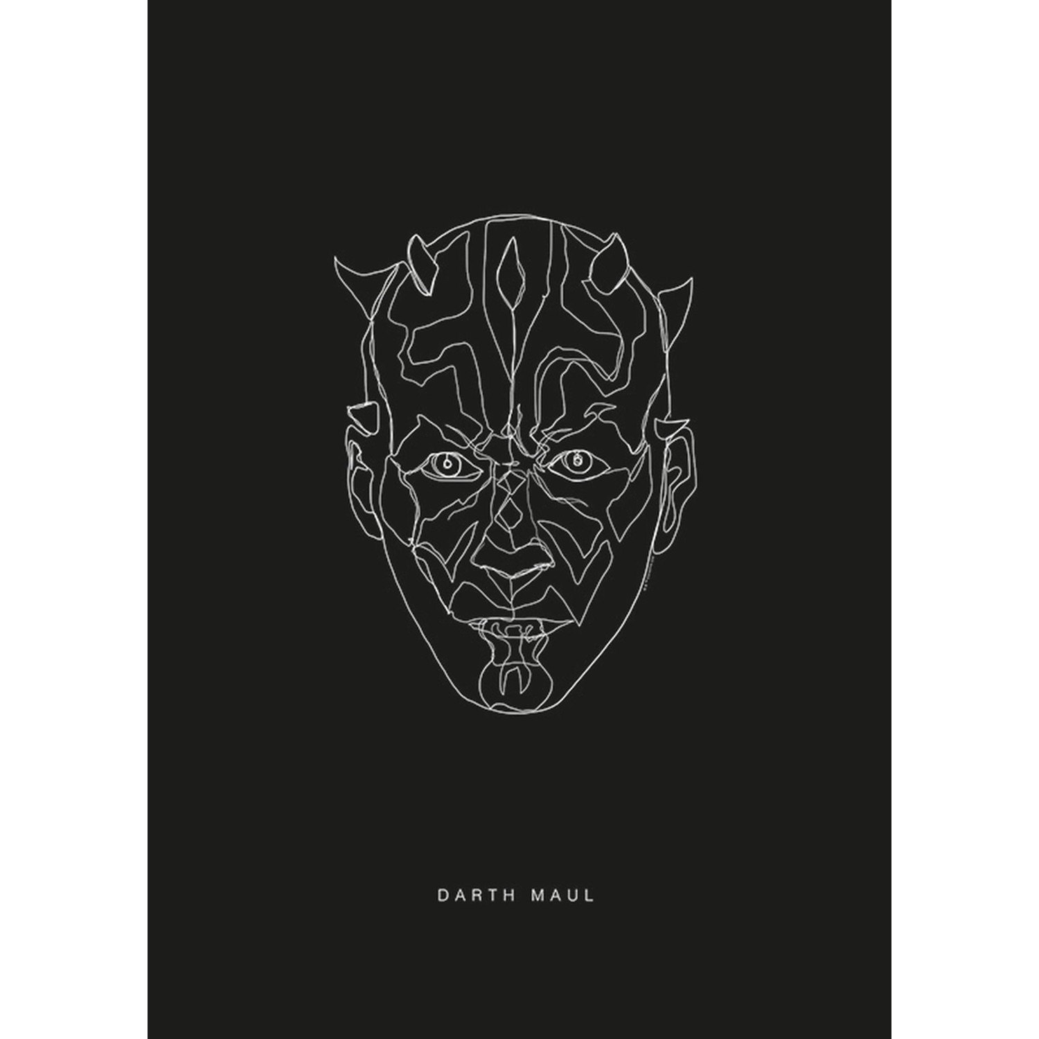 Disney Poster Star Wars Maul Schwarz-Weiß 50 x 70 cm 610217 günstig online kaufen