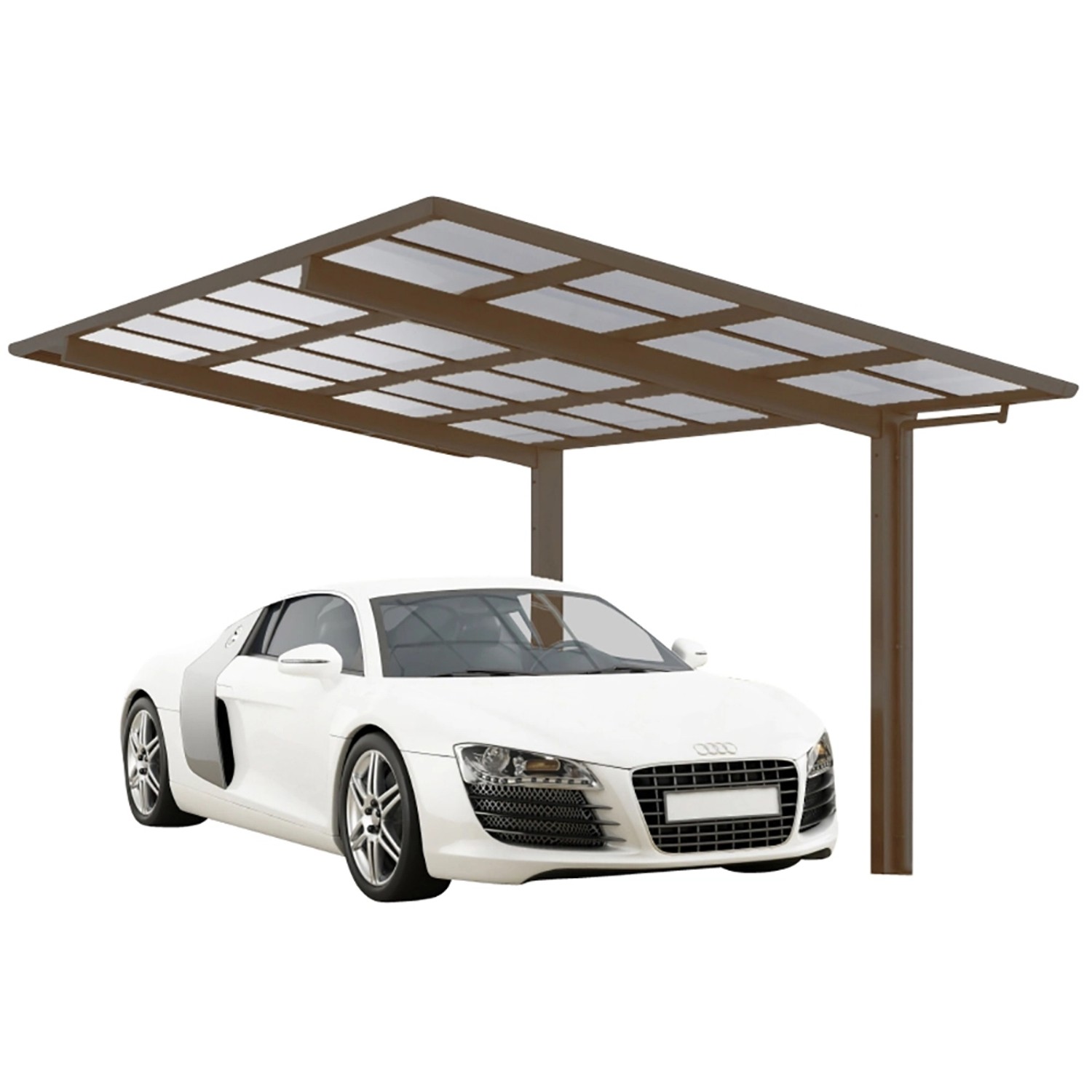 Ximax Alu Einzelcarport Linea Typ 80 Bronze 273 x 495 cm Sonderfertigung