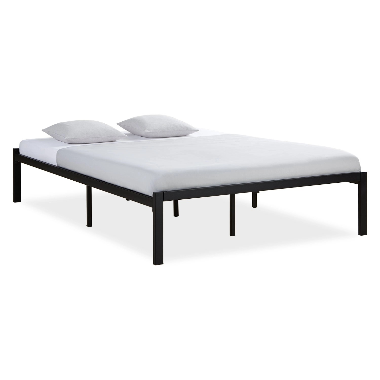 Homestyle4u Metallbett mit Matratze 140x200 cm Schwarz Doppelbett Futonbett günstig online kaufen