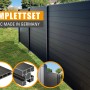Kovalex Steckzaun Erweiterungsmodul in Anthrazit mattiert, inklusive Pfosten. Sichtschutz für Garten und Terrasse.