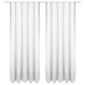 2er-Pack blickdichte, weiße Dekoschals (140x245 cm) mit Universalband für Fenstervorhänge.