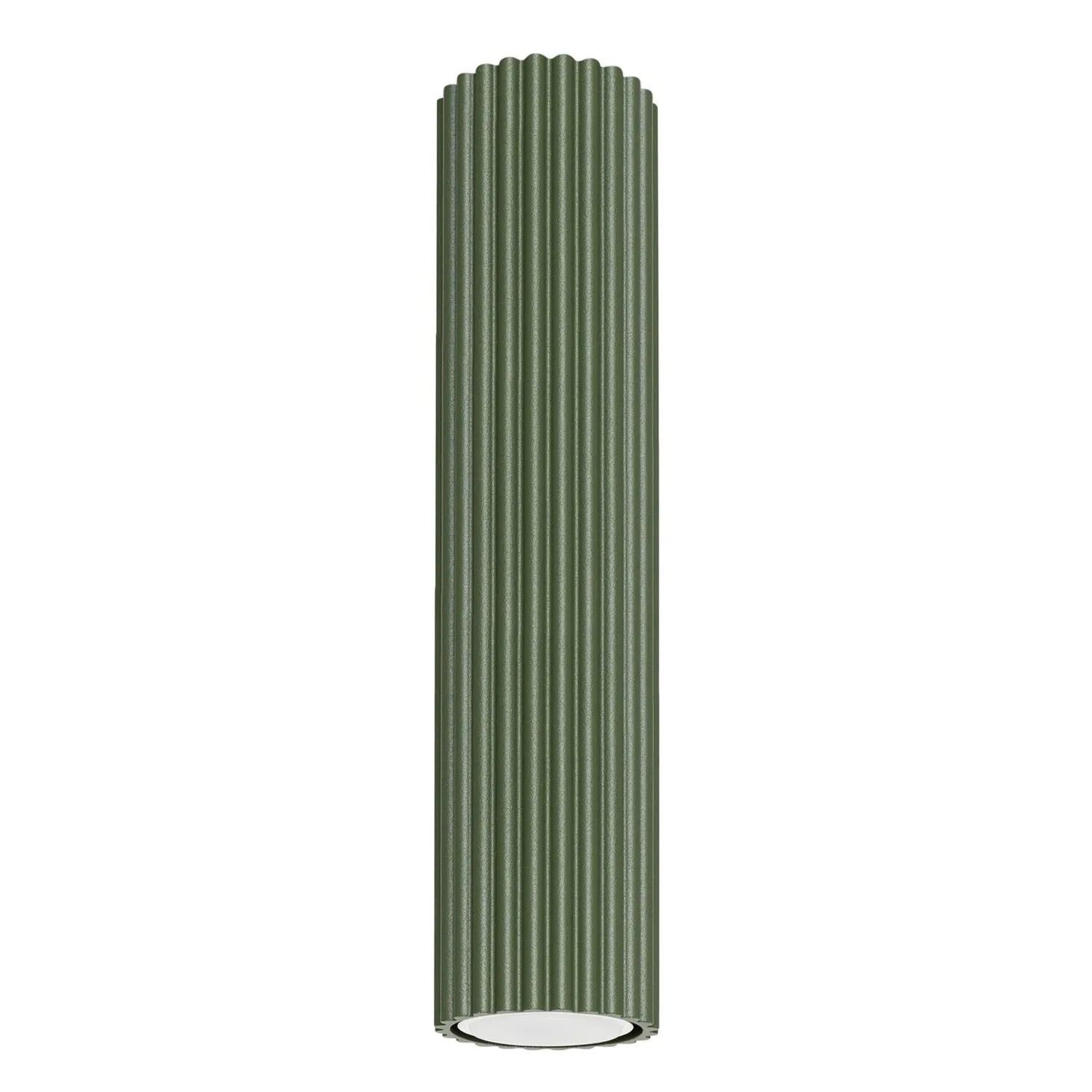 Licht-Erlebnisse Spot Leuchte Decke Aluminium GU10 Ø 6,5 CM Rund Aufputz Olivgrün Modern