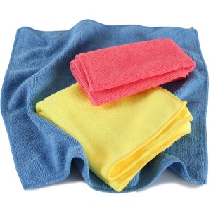 100er Set Tectake Mikrofasertücher in Bunt für streifenfreie Reinigung.