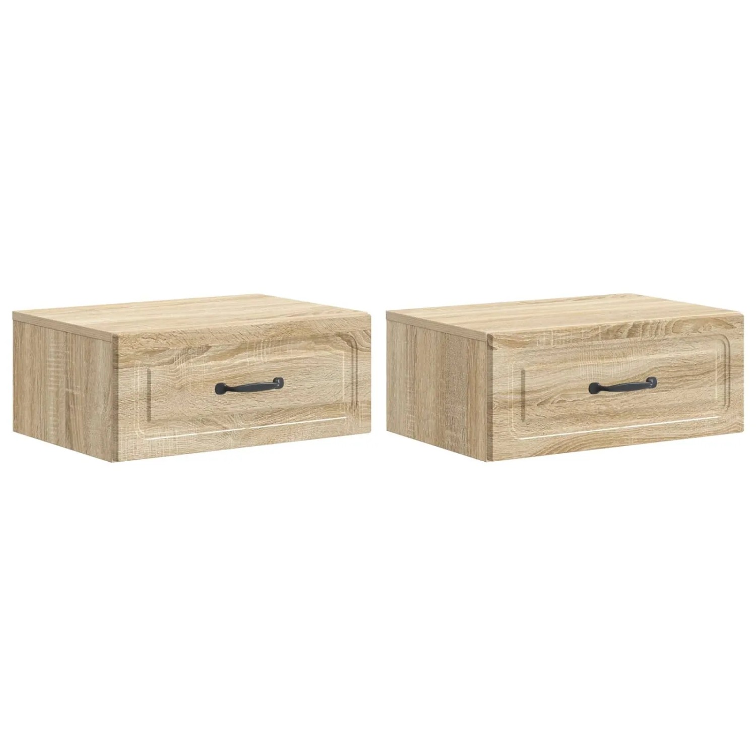 vidaXL Wandmontierter Nachttisch 2 Stk Sonoma-Eiche 49 x 34,5 x 20 cm 899300