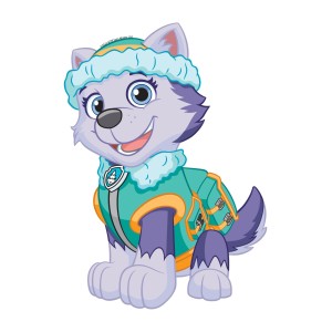 Wandtattoo Paw Patrol Everest in Violett und Mintgrün, 8,5x15cm.