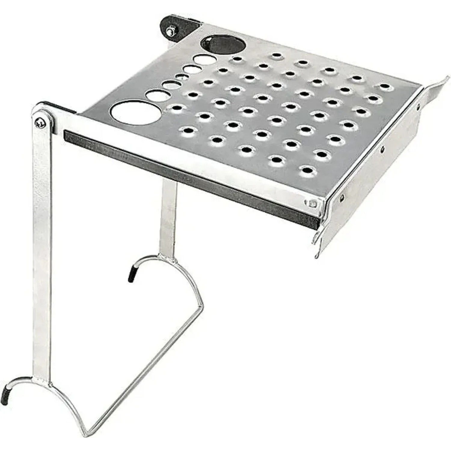 Westfalia Leiter-Stehhilfe mit Werkzeugauflage aus Metall Silber für Sprossenleitern